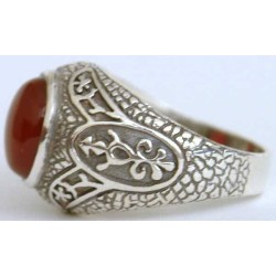 Iran Islam Shia Natural Agate Aqeeq Akeek Aqiq Sterling Silver 925 Ring