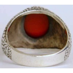 Iran Islam Shia Natural Agate Aqeeq Akeek Aqiq Sterling Silver 925 Ring