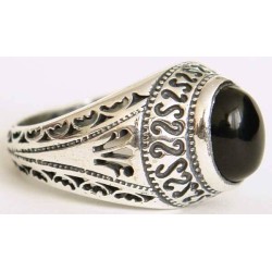 Iran Islam Shia Natural Onyx Agate Aqeeq Aqiq Akeek Sterling Silver 925 Ring