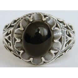 Iran Islam Shia Natural Onyx Agate Aqeeq Aqiq Akeek Sterling Silver 925 Ring