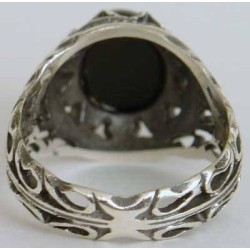 Iran Islam Shia Natural Onyx Agate Aqeeq Aqiq Akeek Sterling Silver 925 Ring