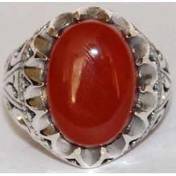 Iran Islam Shia Natural Agate Aqeeq Akeek Aqiq Sterling Silver 925 Ring