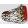Iran Islam Shia Natural Agate Aqeeq Akeek Aqiq Sterling Silver 925 Ring