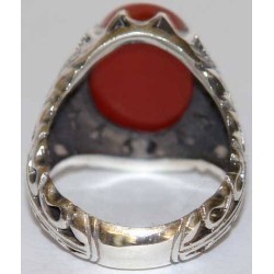 Iran Islam Shia Natural Agate Aqeeq Akeek Aqiq Sterling Silver 925 Ring