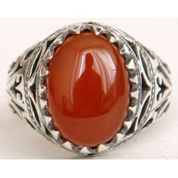 Iran Islam Shia Natural Agate Aqeeq Akeek Aqiq Sterling Silver 925 Ring