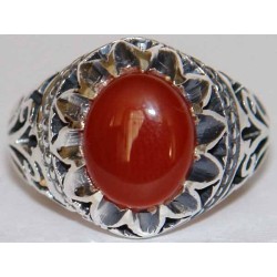 Iran Islam Shia Natural Agate Aqeeq Akeek Aqiq Sterling Silver 925 Ring