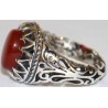 Iran Islam Shia Natural Agate Aqeeq Akeek Aqiq Sterling Silver 925 Ring