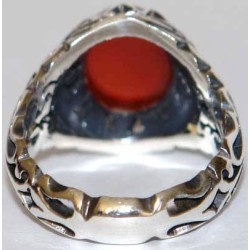 Iran Islam Shia Natural Agate Aqeeq Akeek Aqiq Sterling Silver 925 Ring