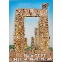 Iran Persepolis Takht-e Jamshid Relief of the Gate of All Nations Hand-Painted 3D Polyresin Fridge Magnet
