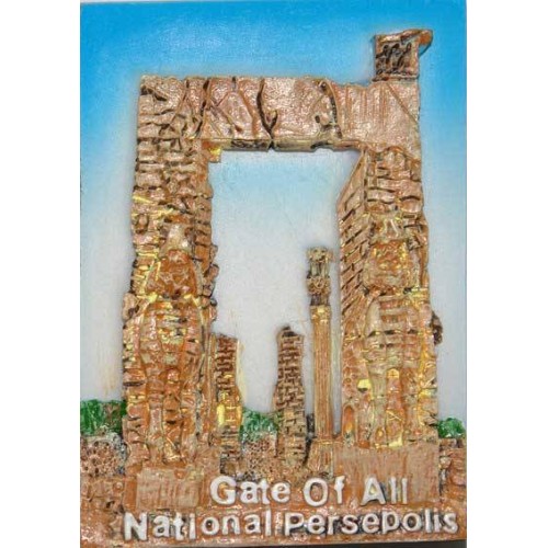 Iran Persepolis Takht-e Jamshid Relief of the Gate of All Nations Hand-Painted 3D Polyresin Fridge Magnet Iran Persepolis Takht-e Jamshid Relief of the Gate of All Nations Hand-Painted 3D Polyresin Fridge Magnet