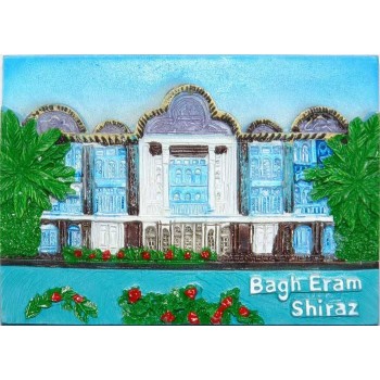 Iran Shiraz Relief of Bagh-e Eram ( Eram Garden ) Hand-Painted 3D Polyresin Fridge Magnet