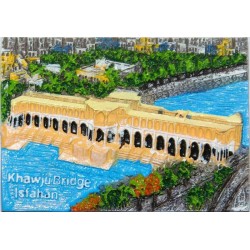 Iran Isfahan Relief of Pole Khaju (Khaju Bridge) Hand-Painted 3D Polyresin Fridge Magnet