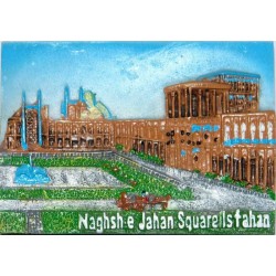 Iran Isfahan Relief of Naghsh-e Jahan Square Hand-Painted 3D Polyresin Fridge Magnet