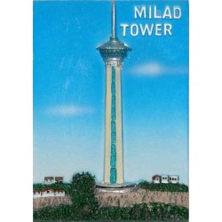 Iran Tehran Relief of Milad Tower Hand-Painted 3D Polyresin Fridge Magnet