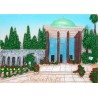 Iran Shiraz Relief of Tomb of Saadi Hand-Painted 3D Polyresin Fridge Magnet