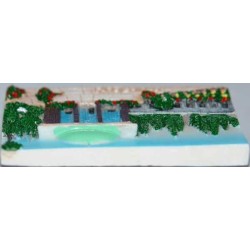 Iran Shiraz Relief of Tomb of Saadi Hand-Painted 3D Polyresin Fridge Magnet
