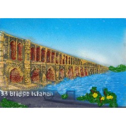 Iran Isfahan Relief of Sio-Se Pol Hand-Painted 3D Polyresin Fridge Magnet
