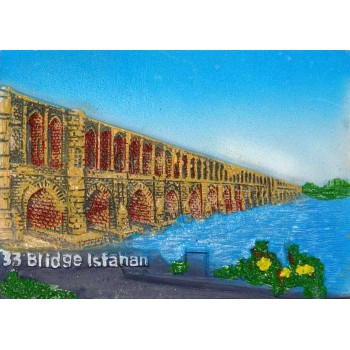 Iran Isfahan Relief of Sio-Se Pol Hand-Painted 3D Polyresin Fridge Magnet