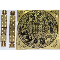 Iran Islam Persian Geomancy ‛ilm al-raml "science of the sand" Charm Talisman Magic Brass Plate + 2 x 4x4 side Dice (Tas)