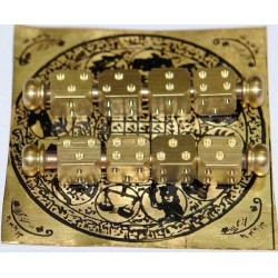 Iran Islam Persian Geomancy ‛ilm al-raml "science of the sand" Charm Talisman Magic Brass Plate + 2 x 4x4 side Dice (Tas)