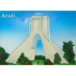 Iran Tehran Relief of Azadi Tower Hand-Painted 3D Polyresin Picture on Table