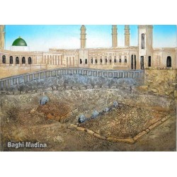 Islam Shia Medina Relief of Imams of Baqi Hand-Painted 3D Polyresin Picture on Table