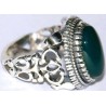 Iran Islam Shia Natural Chrysoprase Green Aqeeq Aqiq Agate Sterling Silver 925 Ring