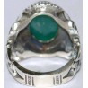 Iran Islam Shia Natural Chrysoprase Green Aqeeq Aqiq Agate Sterling Silver 925 Ring