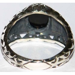 Iran Islam Shia Natural Onyx Agate Aqeeq Aqiq Akeek Sterling Silver 925 Ring
