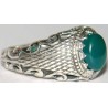 Iran Islam Shia Natural Chrysoprase Green Aqeeq Aqiq Agate Sterling Silver 925 Ring