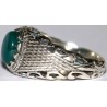 Iran Islam Shia Natural Chrysoprase Green Aqeeq Aqiq Agate Sterling Silver 925 Ring