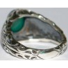 Iran Islam Shia Natural Chrysoprase Green Aqeeq Aqiq Agate Sterling Silver 925 Ring