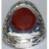 Iran Islam Shia Imam ALI WALI ALLAH Engraved on Natural Agate Aqeeq Aqiq Akeek Sterling Silver 925 Ring