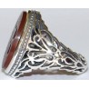 Iran Islam Shia Imam ALI WALI ALLAH Engraved on Natural Agate Aqeeq Aqiq Akeek Sterling Silver 925 Ring