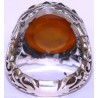 Iran Islam Shia Imam ALI WALI ALLAH with ALI Name around as frame Carved on Natural Agate Aqeeq Aqiq Sterling Silver 925 Ring