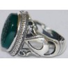 Iran Islam Shia Allah & 14 Masoomeen Natural Chrysoprase Green Agate Aqeeq Aqiq Akik Sterling Silver 925 Ring