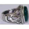 Iran Islam Shia Allah & 14 Masoomeen Natural Chrysoprase Green Agate Aqeeq Aqiq Akik Sterling Silver 925 Ring