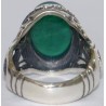 Iran Islam Shia Allah & 14 Masoomeen Natural Chrysoprase Green Agate Aqeeq Aqiq Akik Sterling Silver 925 Ring