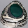 Iran Islam Shia Quran "We Follow the Right Path of Imam Ali" Engraved Natural Chrysoprase Agate Sterling Silver 925 Ring