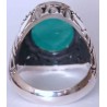 Iran Islam Shia Allah & 14 Masoomeen Natural Chrysoprase Green Agate Aqeeq Aqiq Akik Sterling Silver 925 Ring
