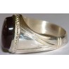Iran Islam Shia Quran "We Follow the Right Path of Imam Ali" Engraved Natural Agate Sterling Silver 925 Ring