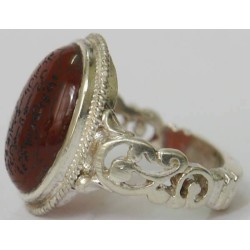 Iran Islam Quranic Ayat WA MAN YATTAQELLAH Dua'a for Sufficient Sustenance Engraved on Agate Aqeeq Sterling Silver 925 Ring
