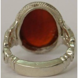 Iran Islam Quranic Ayat WA MAN YATTAQELLAH Dua'a for Sufficient Sustenance Engraved on Agate Aqeeq Sterling Silver 925 Ring