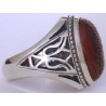 Iran Islam Shia Wa In Yakad Ayat of Quran White Magic Taweez Engraved on Natural Agate Gemstone Silver 925 Ring