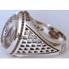 Iran Islam Quranic Dua Ya Rafi' Al-Darajat Engraved in Nice Arabic Calligraphy on Natural Dur-e Najaf Sterling Silver 925 Ring