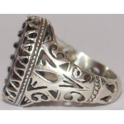 Iran Islam Zikr YA NOOR YA QUDDUS Engraved on Natural Aqeeq Agate Sterling Silver 925 Ring