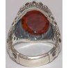 Iran Islam Zikr YA NOOR YA QUDDUS Engraved on Natural Aqeeq Agate Sterling Silver 925 Ring