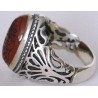 Iran Islam Shia Dua Nade Ali (Meaning: Call Ali the source of wonders) Engraved on Natural Agate Sterling Silver 925 Ring