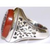 Iran Islam Quran Ayat Inna Fatahna laka Fathan Mobina Engraved on Natural Agate Gemstone Silver 925 Ring