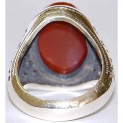 Iran Islam Quran Ayat Inna Fatahna laka Fathan Mobina Engraved on Natural Agate Gemstone Silver 925 Ring